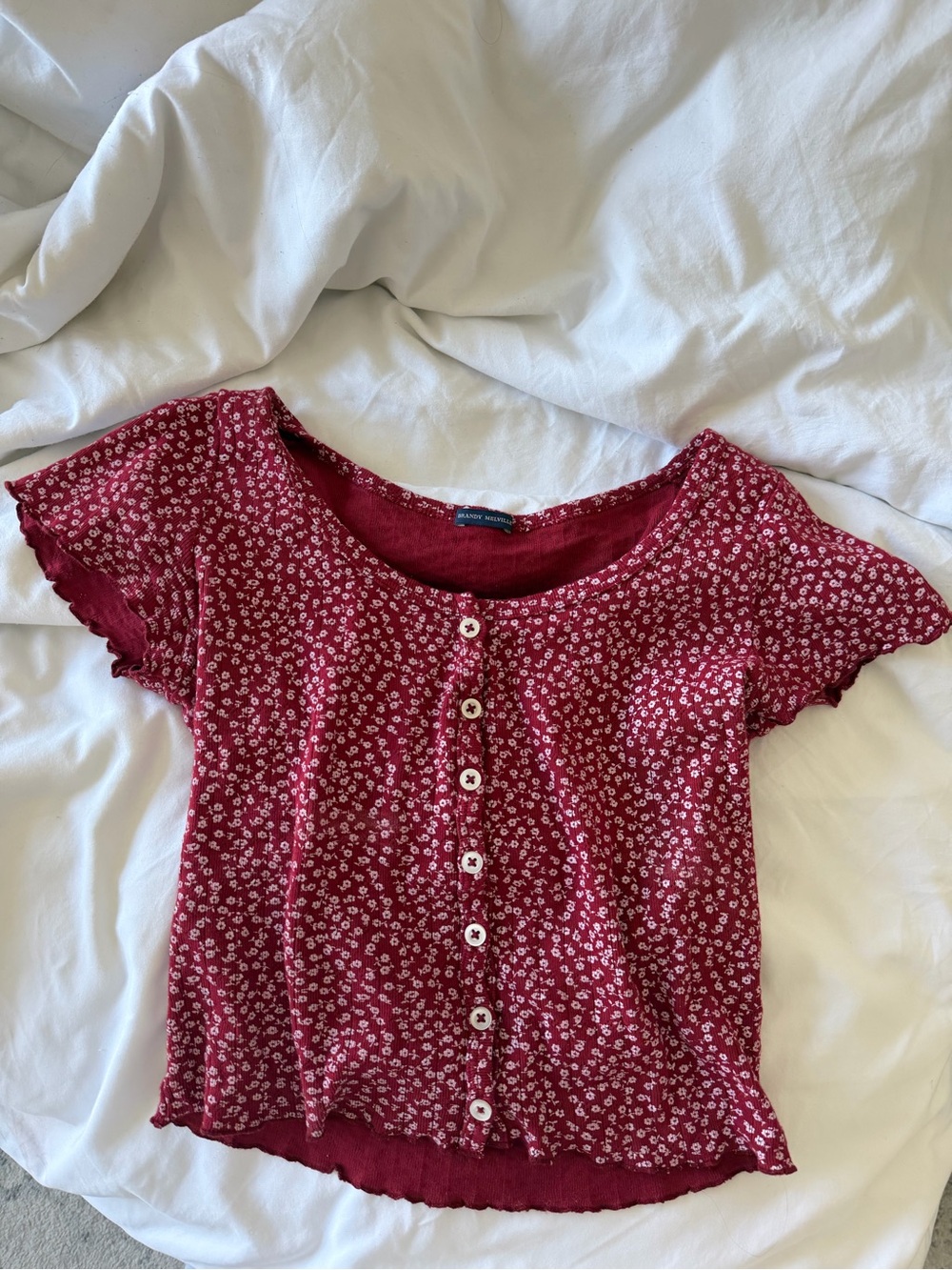 Brandy Melville Button Down Short Sleeve Top